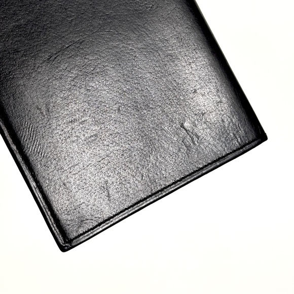 COACH Vintage Slim Black Leather Bifold Checkbook Card Wallet - Picture 14 of 14